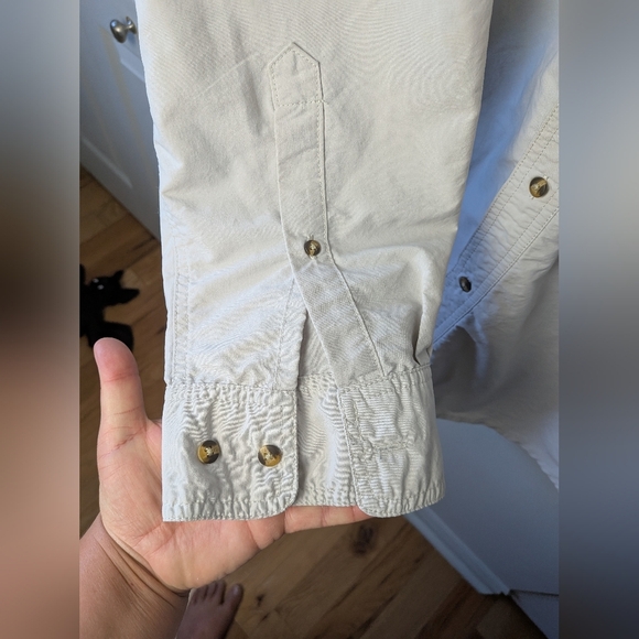 L.L BEAN Vintage Men Button Down Shirt Long Sleeve Size XXL TALL off White Cream - Picture 5 of 11